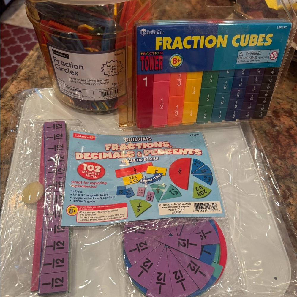 Learning Resources Fraction Cubes and Circles Set Bundle
